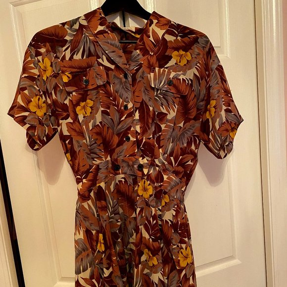 FLORAL VINTAGE DRESS SIZE SMALL - Picture 1 of 4